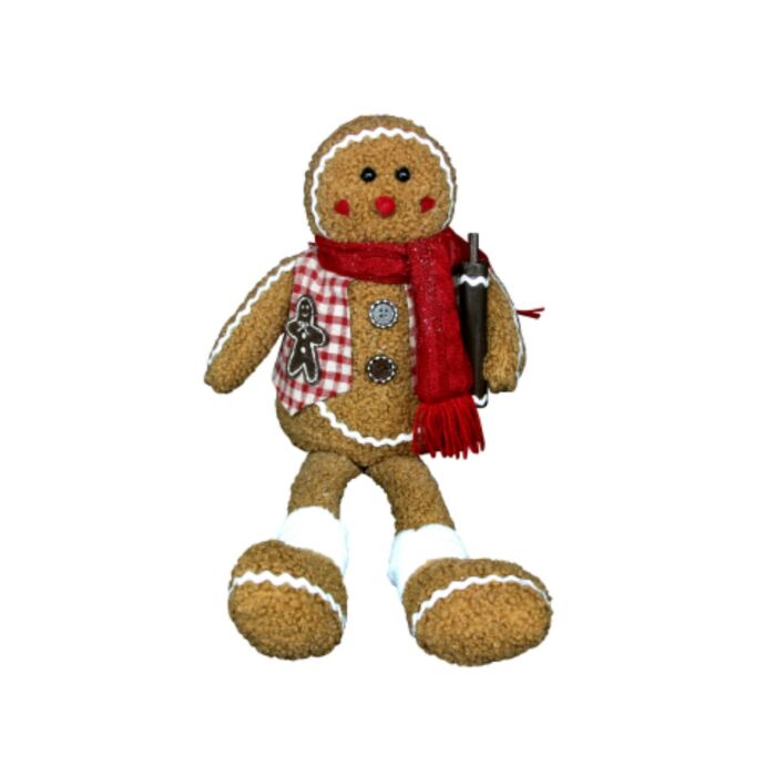 Gisela Graham Plush Gingerbread Man Shelf Sitter